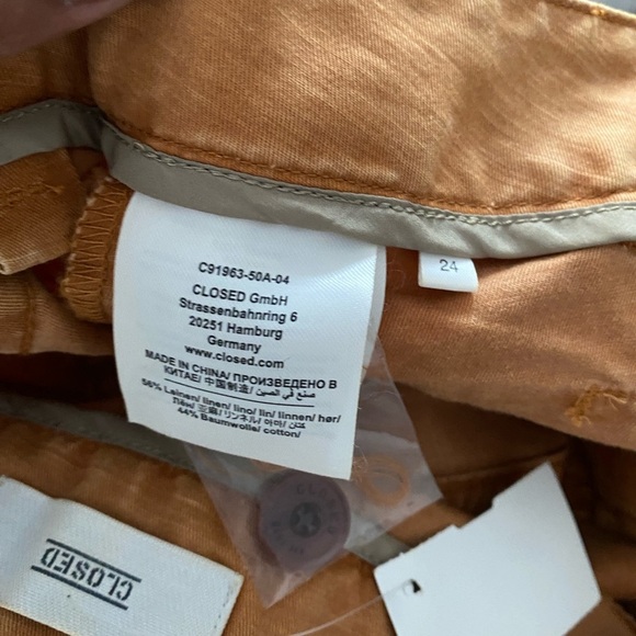 NWT CLOSED Abe Pants In Gold Earth MID WAIST CROPPED RELAXED - Picture 3 of 9